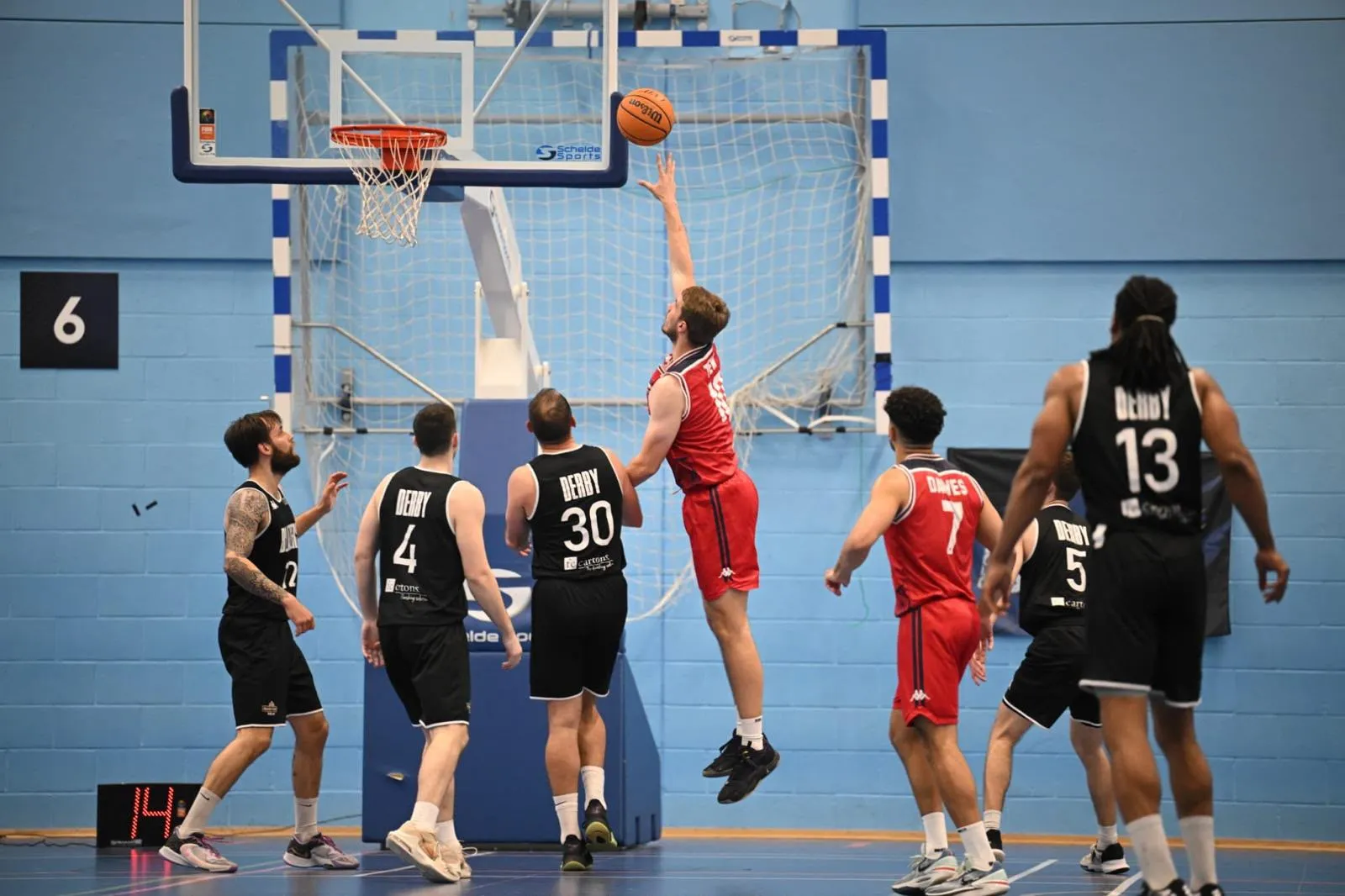 Game action under the basket